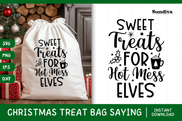Christmas Treat Bag Quote SVG 1: Festive Graphics for Crafts