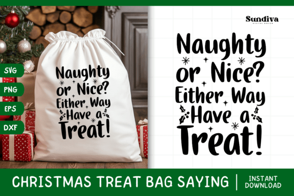 Christmas Treat Bag Quote SVG 12: Graphics for Crafts