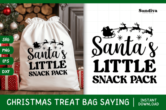 Christmas Treat Bag Quote SVG 6: Festive Graphics for Crafts & Content