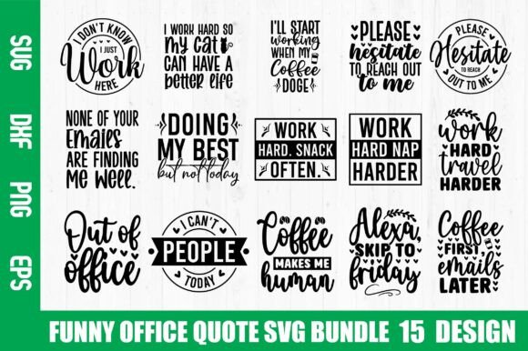 Funny Offices Quote SVG Bundle: Graphics for Crafts