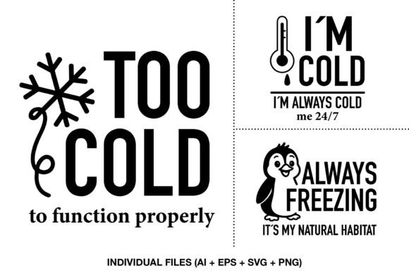 Funny Winter Quote SVG Bundle: Graphics for Crafts & Local Brands