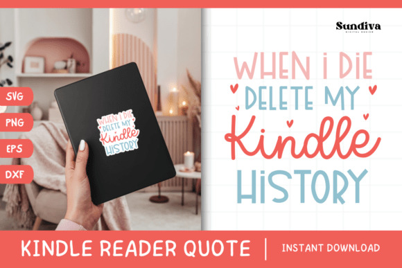 Kindle Lover SVG Graphics for Crafts