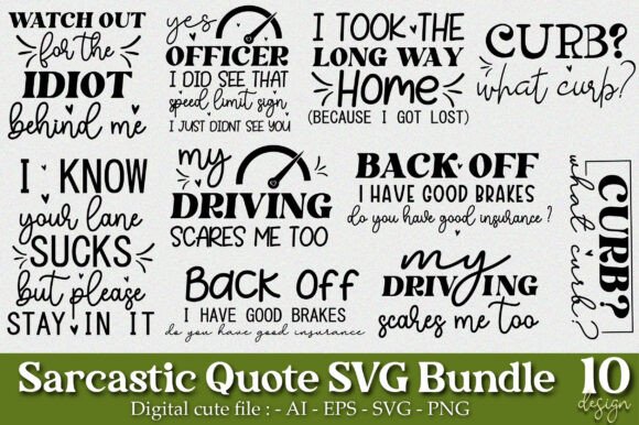 Sarcastic Quote SVG Bundle: Graphics for Crafts & Personality