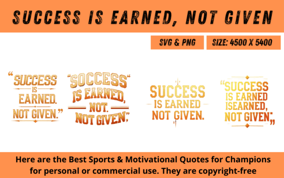 Sport Motivational Quote SVG PNG: Graphics for Crafts & Branding