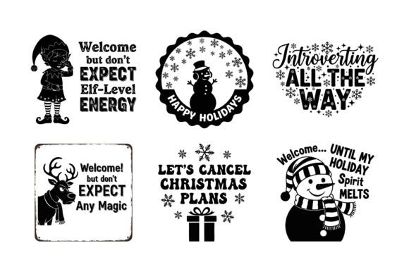 Tree Christmas Quote SVG Bundle Funny: Graphics for Crafts